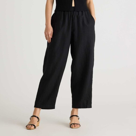 Quince Pants - NWT! Quince 100% European Linen Pants, Black, 25" Inseam, Size Large